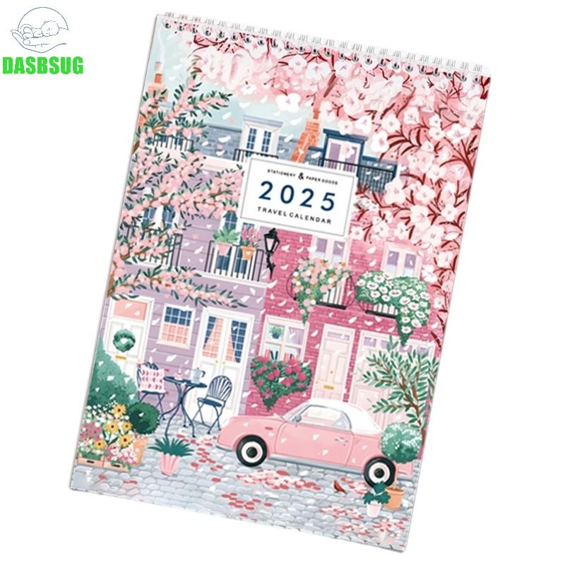 Lịch du lịch DASSBSUG 2025 Lịch treo tường từ 01 2025 đến 12 2025 Lịch hàng tháng buộc dây đôi cho v