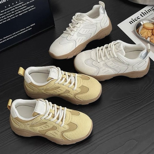 Giày thể thao nữ màu trắng, vàng H33 đế 3P 2569 36/40 Phương Giày