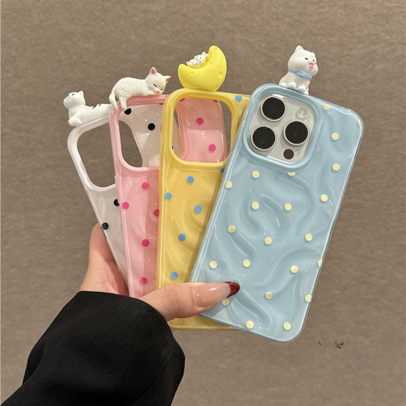 Thích hợp cho IPhone 16 15 14 13 12 11 Pro Max X XR XS Max 7 8 Plus Ốp điện thoại hình chấm bi đầy màu sắc dễ thương Vỏ mềm hoạt hình ATW 29487625270