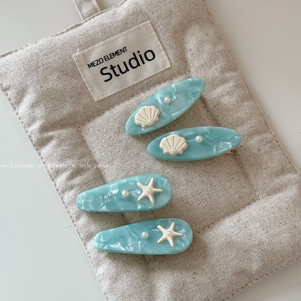 Kẹp tóc Blue Acetate Kẹp tóc hình sao biển dễ thương