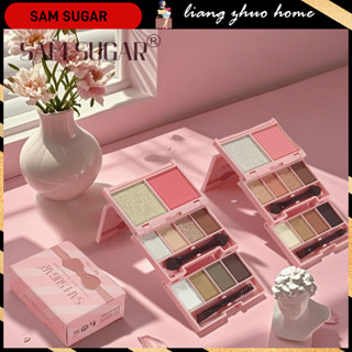 SAM SUGAR Ba Màu Matte Blush Khay Gấp 3 Trong 1 Phấn Mắt Trong Một Nhiều Màu Môi Bùn Tự Nhiên Dễ Dàng Màu Nhung Mousse