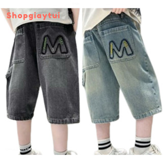  Quần Short Jean Bò Ngố Bé Trai Phong Cách Cá Tính Hàn Quốc Quần ngố bò cho bé trai 