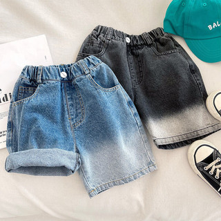 Quần rộng nhân quả mùa hè cho trẻ em Quần short Denim chuyển màu cho bé trai phong cách Hàn Quốc