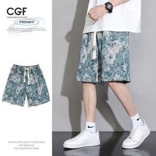 Quần short lụa băng mùa hè dành cho nam, Quần áo đi biển thông thường in hoa thoáng khí