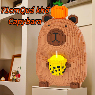  Dài+rộng+cao71cm Khổng Lồ Kapibara Tương Thích Lego Khối Xây Dựng Trẻ Em Giáo Dục Khâu Đồ Chơi Handmade Xếp Hình Quà Tặng Capybara 