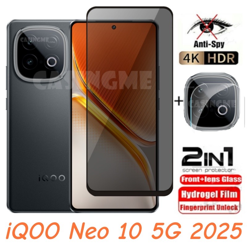 Dành Cho iQOO NEO 10 5G Kính Cường Lực Riêng Tư Chống Gián Điệp Full Cover Bảo Vệ Màn Hình Chống Pee