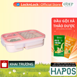  Hộp cơm 3 ngăn 980ml To-Go LocknLock Chính hãng màu hồng nhựa PP có hộp đựng nước chấm HPL781PIK - HAPOS LOCKNLOCK 