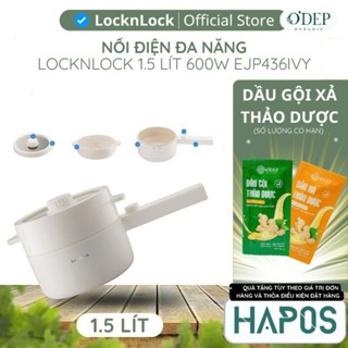 Nồi điện đa năng LocknLock 1.5L Chính hãng chống dính, Kèm khay hấp, nấu cơm, nấu mì, nấu lẩu chiên xào - HAPOS KIDS