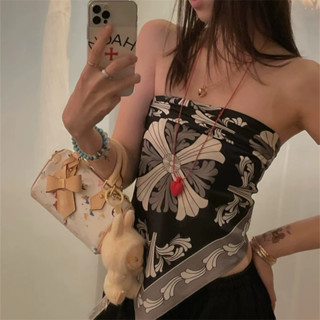 American hot girl tiếng Phạn in đầy đủ khăn totem mùa hè y2k áo không dây