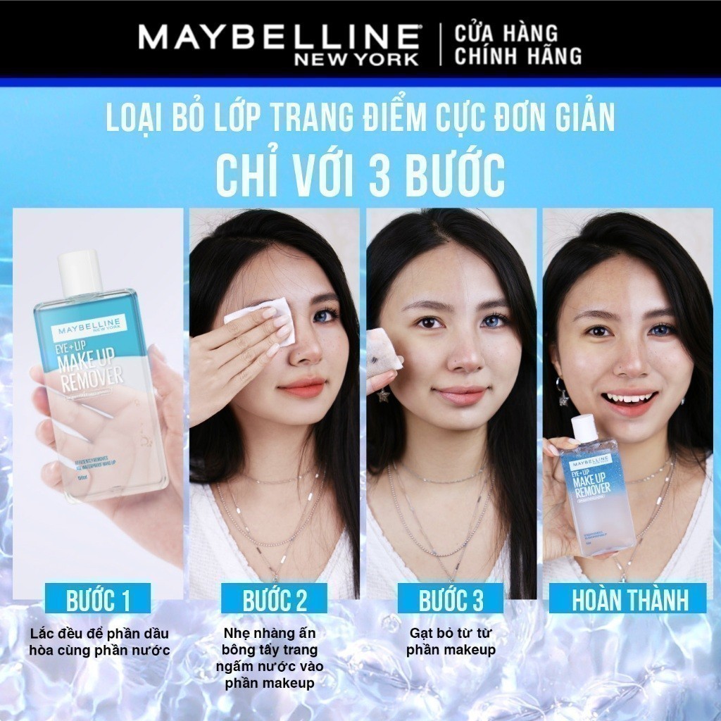 Nước tẩy trang mắt và môi Maybelline New York Eye & Lip Makeup Remover 150ml | BigBuy360 - bigbuy360.vn