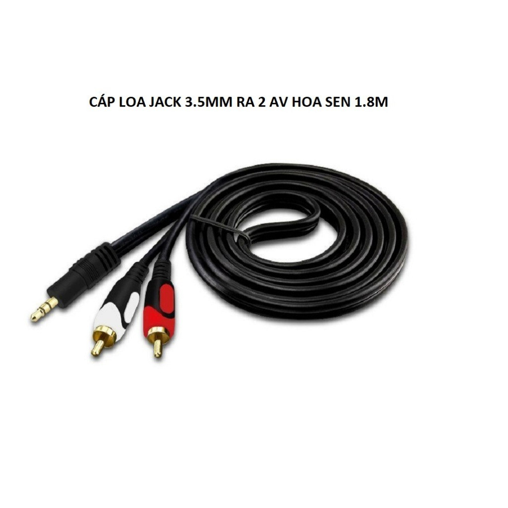 Dây Loa 3.5mm Sang 2 Đầu AV 1.5M, 1.8M - Cáp Audio 3.5 Ra 2 Đầu RCA YX-1363