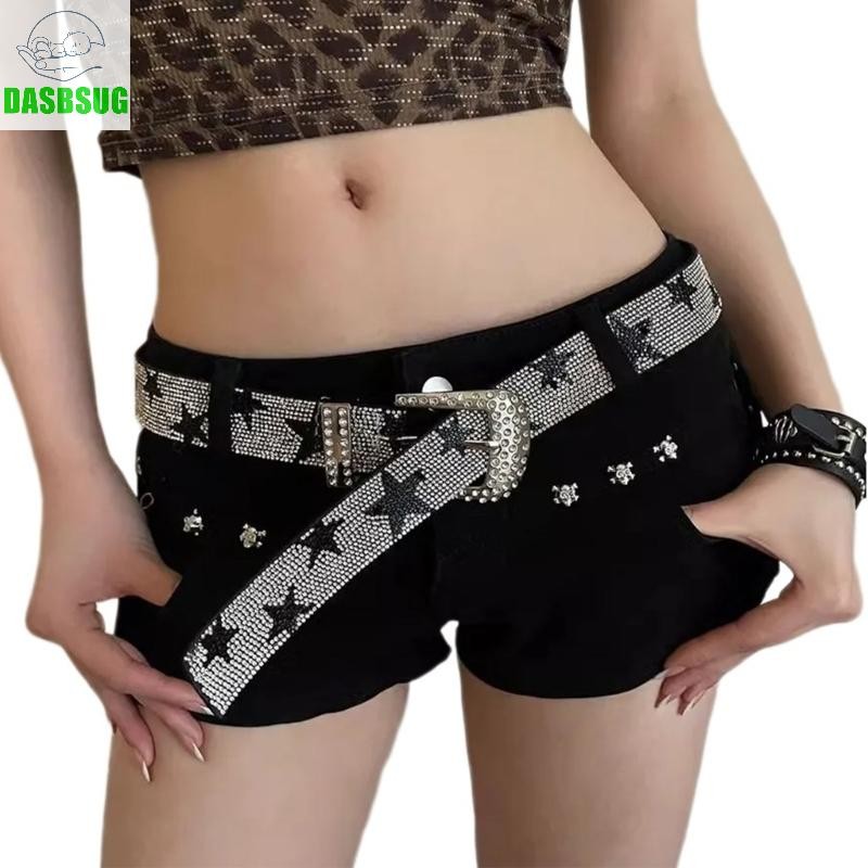 DASSBSUG Mát Gothic Eo Dây Thắt Lưng Studded Ceinture Lady Lấp Lánh