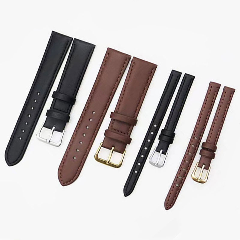 Dây đeo đồng hồ bằng da PU siêu mỏng Vòng đeo tay mềm cho dây đeo đồng hồ thạch anh 8mm 10mm 12mm 14mm 16mm 18mm 20mm 22mm 24mm Dây đeo cổ tay nữ màu nâu đen Dây đeo đồng hồ phổ thông
