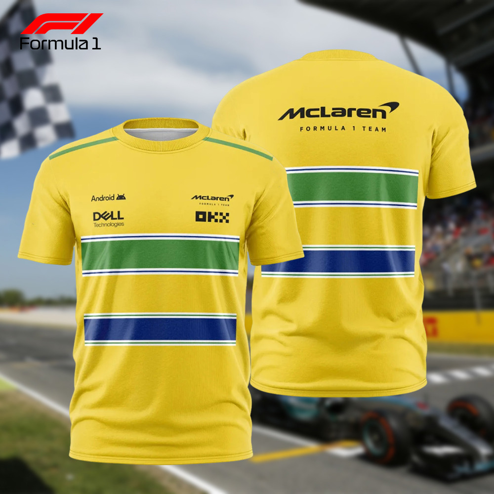 Mùa hè McLaren Ayrton Senna F1 Kỷ niệm Racing Jersey Competition Training Tops