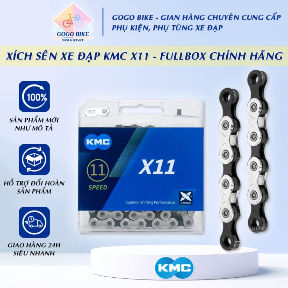 [GoGo Bike] Xích sên xe đạp KMC X11  118L 11 Speed - Fullbox Chính Hãng