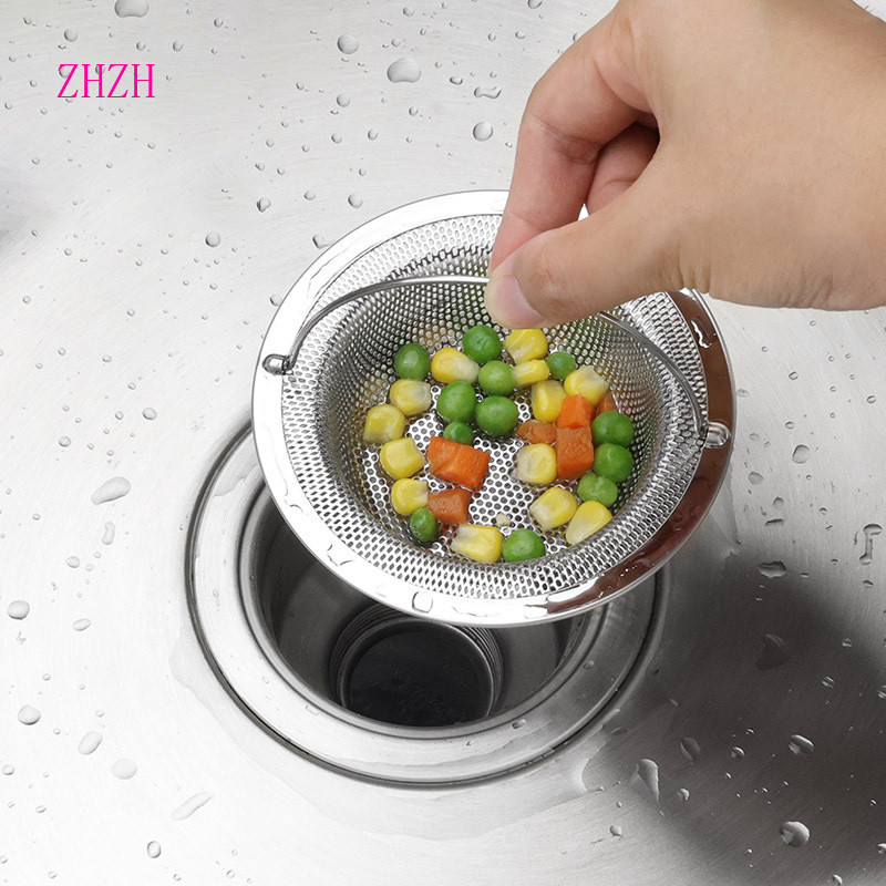 [HZH] Loại Mới Lỗ Mật Độ Bồn Rửa Nhà Bếp Lưới Lọc Thép Không Gỉ Lọc Thoát Nước Phòng Tắm Cống Thoát 