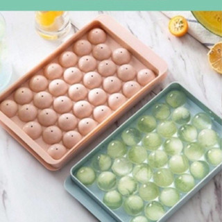  Khay làm đá thông minh Khuôn làm đá viên tròn nhựa dẻo vỉ 33 viên có nắp đậy rẻ 