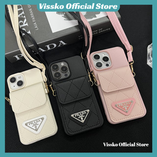 Ốp điện thoại bằng da có dây đeo chéo Thẻ nhấp nháy cho iPhone 17 Pro Max 16 15 14 13 12 11 Pro Max XR XS Max 7 8 Plus 6 Plus Vỏ mềm