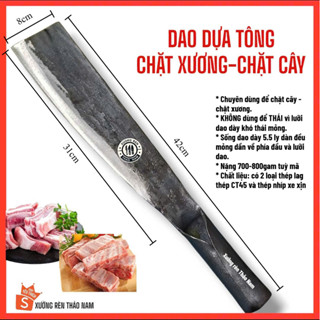  Dao dựa Tông Cán Sắt  Băm Xương chặt cây Đa Năng Rèn Từ Thép nhíp xe chất lượng bảo hành 
