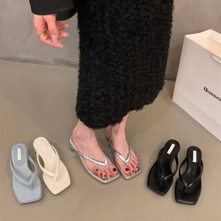 Flip-Flops Flip-Flops Nữ Mùa Hè Ngoài Mặc Niche Design Feel Ladies Flat Flip-Flops San