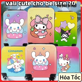 VALI KUROMI HỒNG CHO BÉ GÁI SIÊU ĐẸP IN 2 MẶT BÁNH XE XOAY 360 ĐỘ, vali bé trai, vali trẻ em, vali cho bé MẪU