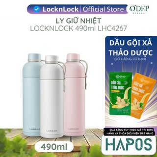  Bình giữ nhiệt LocknLock 490ml Chính hãng màu Pastel hiện đại có quai xách giữ nhiệt lâu LHC4267 - Hapos Mall 