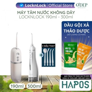 Máy tăm nước LocknLock Chính hãng, pin sạc, 3 loại đầu tăm, chuẩn nha khoa - Hapos Mall