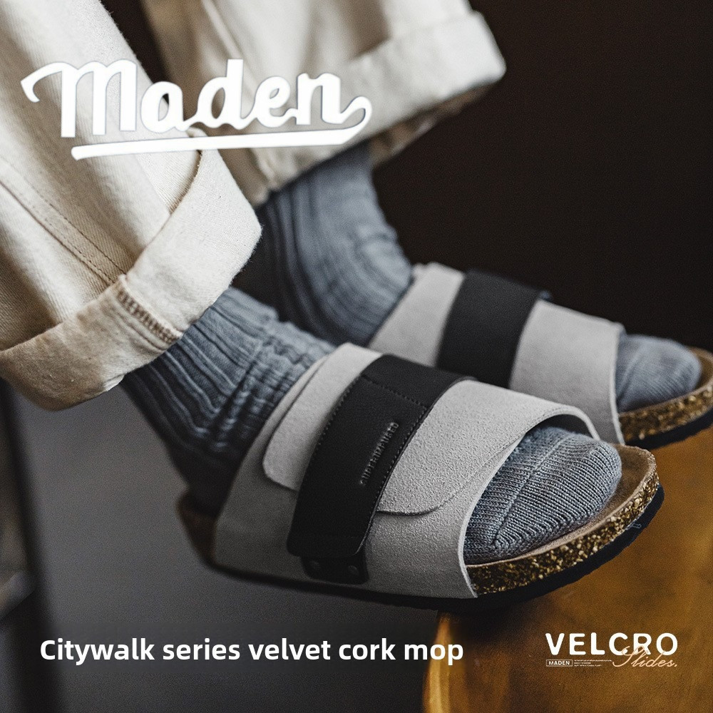 Thương hiệu MADEN 2025 mới M üller giày nam nút chai một từ dép ngoài trời thông thường Velcro