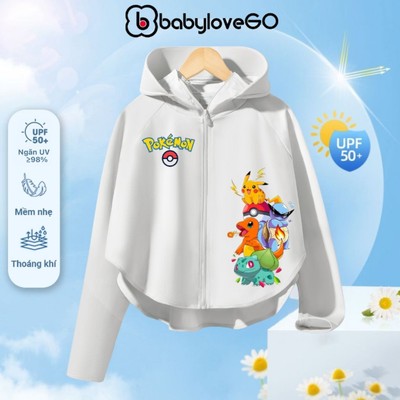 Áo chống nắng trẻ em BabyloveGO áo nắng cho bé thân ngắn vải Ice Text làm mát tức thì cho bé 1-10 tuổi