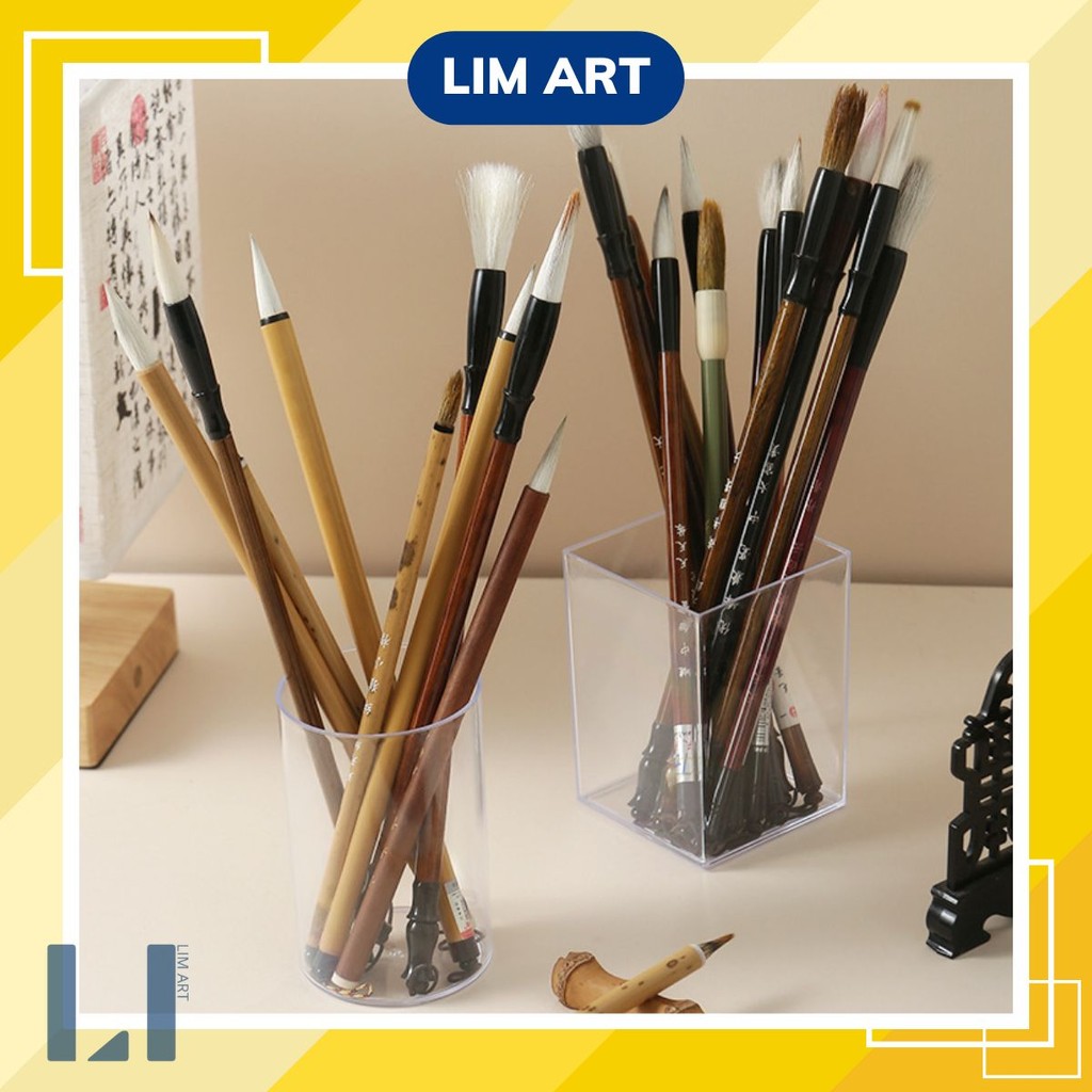 Ly đựng cọ vẽ trong suốt bằng nhựa acrylic LIM ART