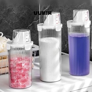 Chai đựng bột giặt UUMIR, có cốc đo lường Hộp đựng bột giặt đa năng, bình đựng bột giặt kín trong suốt