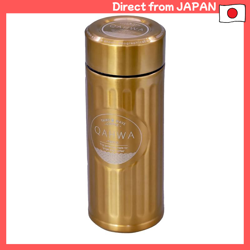 CB JAPAN QAHWA Vacuum Insulated Coffee Bottle - 420ml, Gold/Graphite Grey, Direct Drinking, Teflon C