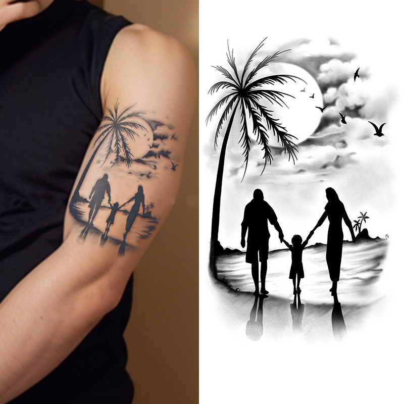 Hình Xăm Gia Đình Miếng Dán Chống Thấm Nước Lâu Dài 30 Ngày Magic Hình Xăm Giả Hình Xăm Tối Giản Hìn