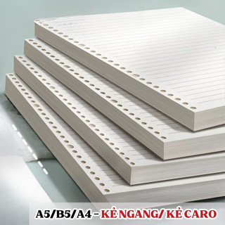 Ruột sổ còng A5 B5 A4 kẻ ngang kẻ caro vuông sổ planner bullet journal chống loá