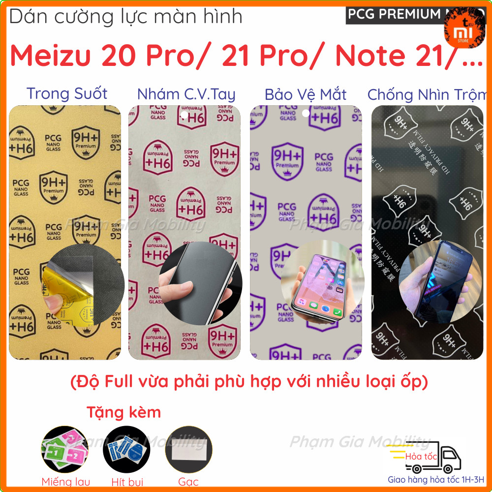 Dán cường lực màn hình dành cho Meizu 20 Classic Mblu 21 22 Note Pro Infinity/ Lucky 08 loại nano dẻ