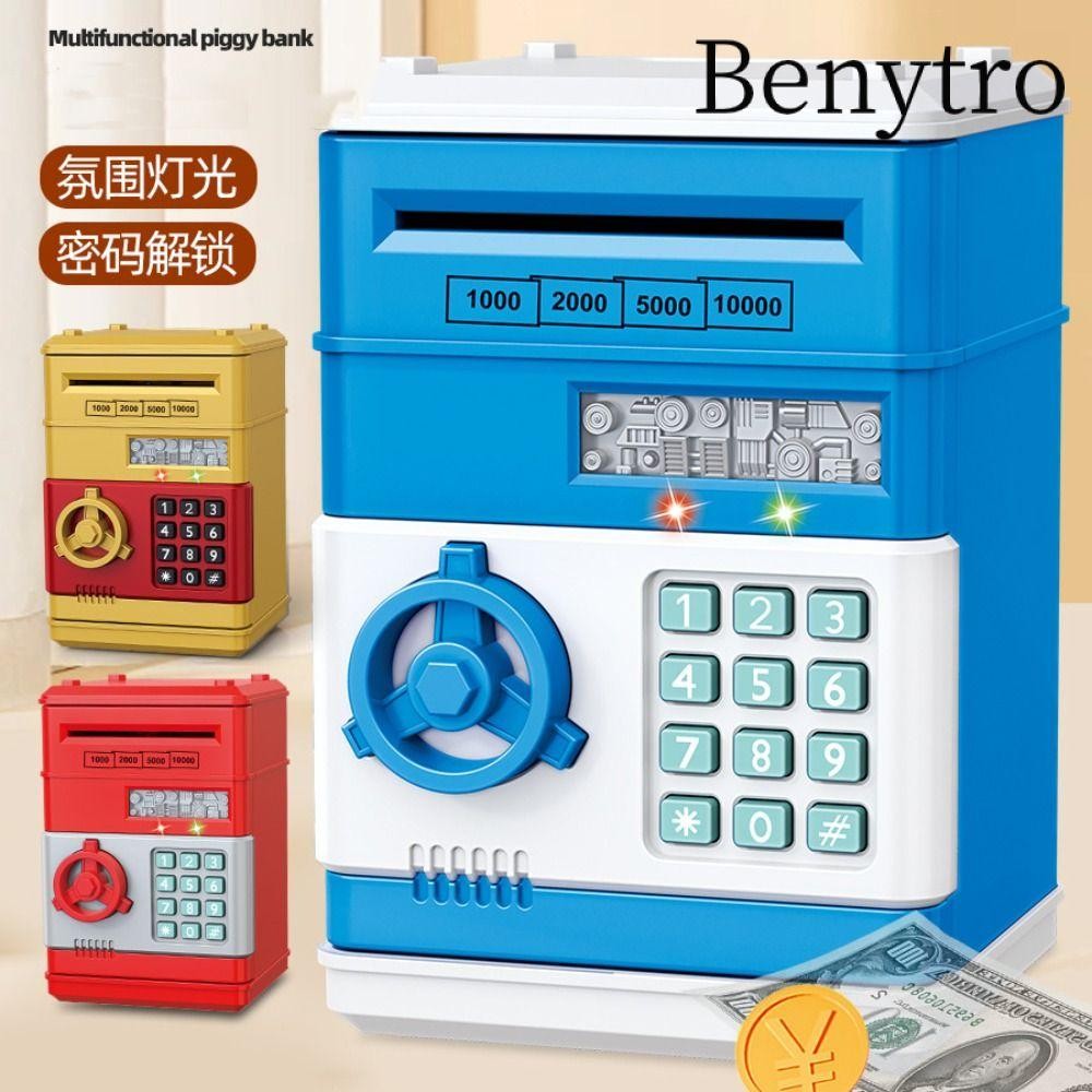 Hộp đựng tiền tiết kiệm BENYTRO, Mã truy cập mật khẩu Ngân hàng heo đất điện tử bằng nhựa, 6 màu Đồn