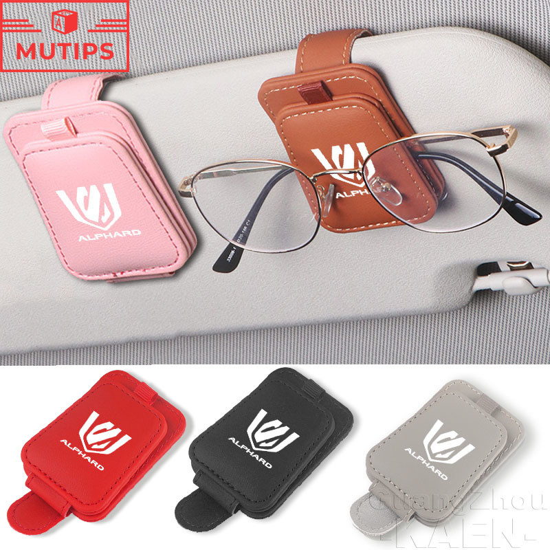 Toyota Alphard Xe Da PU Đựng Thẻ Tấm Che Nắng Kính Bảo Quản Kẹp Cho 40 30 20 AH10 AH20 AH30 Phụ Kiện