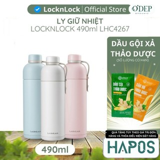  Bình giữ nhiệt LocknLock 490ml Chính hãng màu Pastel hiện đại có quai xách giữ nhiệt lâu LHC4267 - HAPOS KIDS 