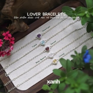  Vòng tay Lover đá trái tim đa sắc ngũ hành may mắn - Xanh Jewelry 