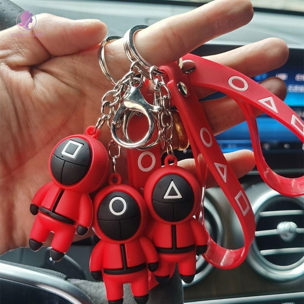 RESOURCE LIMIT Squid Game Keyring, Soldier Doll Number Game Ngoại vi Vòng sáu 2 Móc khóa, Vòng tròn 