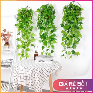 Dây Lá giả - Dây trầu bà giả treo tường loại Siêu cấp, mô phỏng lá nho lá vạn niên lá dài 100cm decor, trang trí nhà cửa