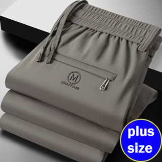 Mùa Hè Nam Băng Lụa Kinh Doanh Quần Mỏng Nhẹ Chân Thẳng Quần Thể Thao Đen Xám Kaki