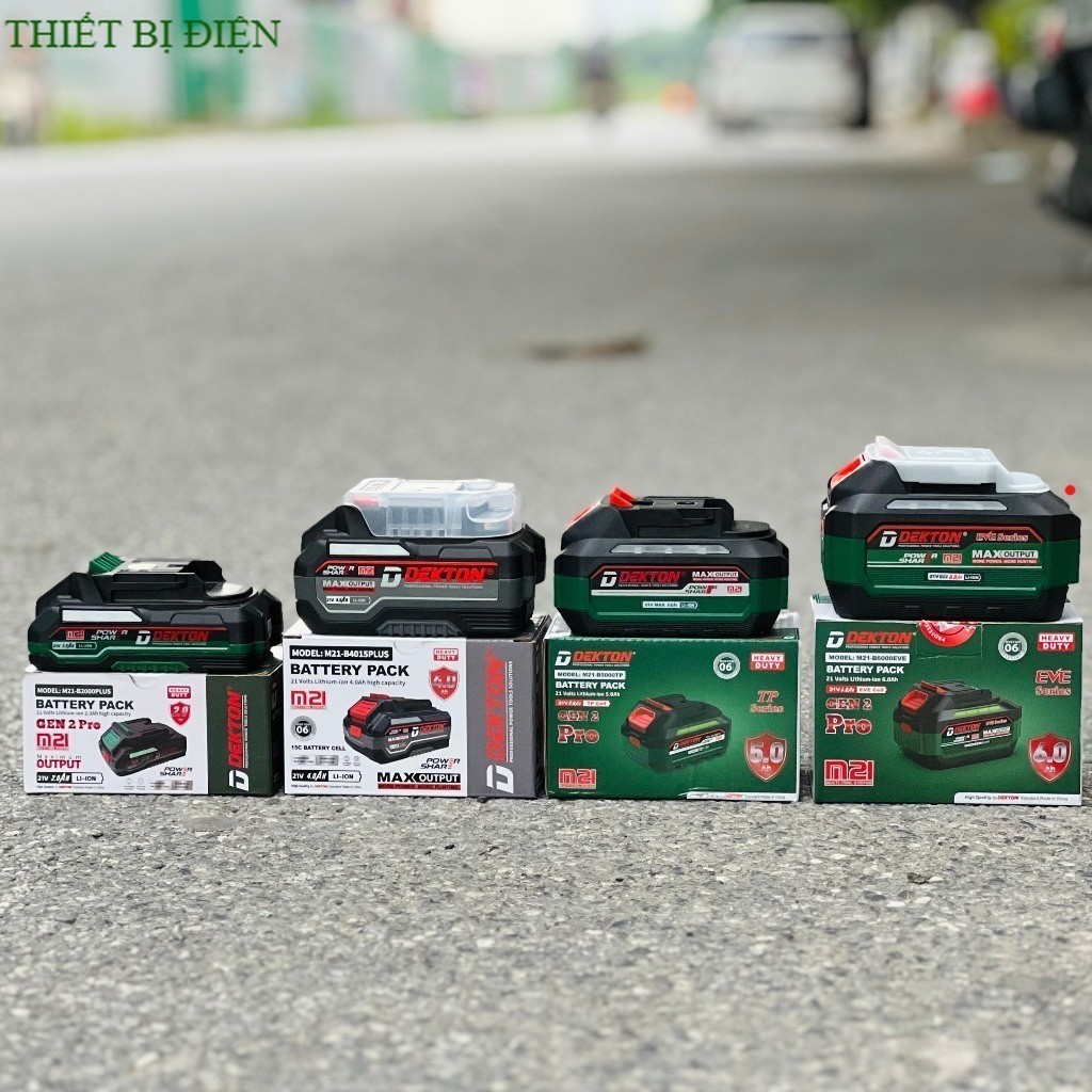 Pin Dekton 4ah M21 Gen 2 M21 B4000PLUS PIN 4015PLUS  vỏ pin chống cháy chân pin makita ✅ Thiết bị đi