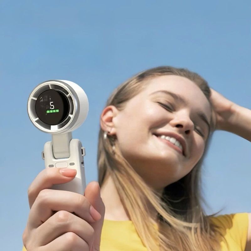 Quạt cầm tay tích điện mini Jisulife Life 7 5 cấp độ gió 4000/5000mAh - Sử dụng lên đến 12h
