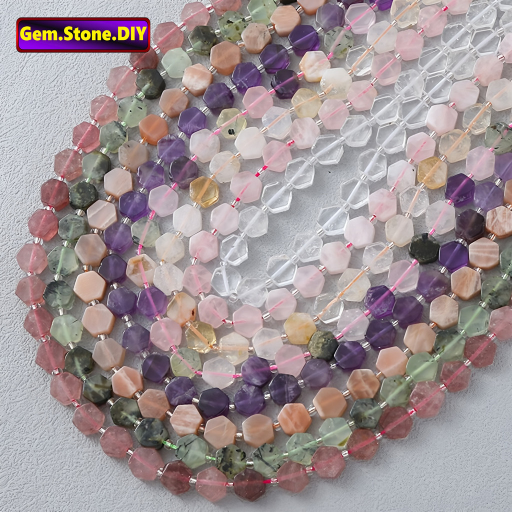 Hexagon Shape Collection Natural Stone，Loose Bead Bộ sưu tập hình lục giác Đá tự nhiên, Miếng đệm hạ