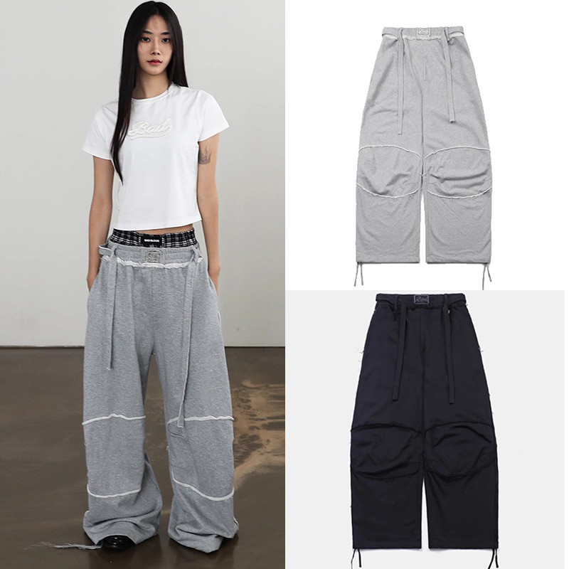 Quần Jogger lồi cạnh thấp Badblood - Xám