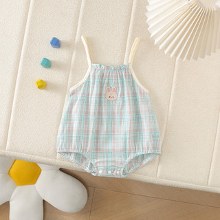 Mùa Hè Mới Quần Áo Cho Bé Gái Không Tay Suspender Body 0-24 Tháng Ánh Sáng Và Thoáng Khí Hoạt Hình Thỏ Romper Phong Cách Hàn Quốc