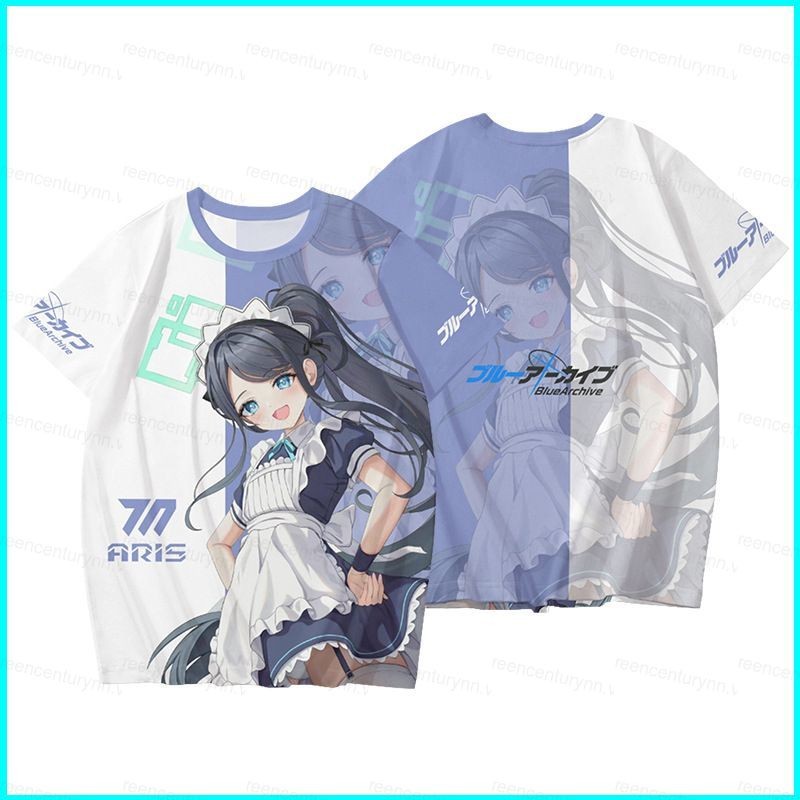 GN Blue Archive Tendou Arisu Cosplay vải 3D mùa hè Áo thun ngắn tay Anime NG