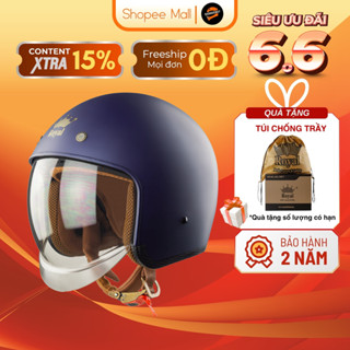 Royal M139 - Mũ Bảo Hiểm 3/4 Chính Hãng Xanh Navy, Kính Ẩn Tiện Dụng, Thiết Kế An Toàn, Đẹp