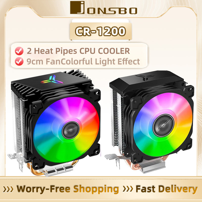 Jonsbo CR1200 9cm Quạt 2 Ống Nhiệt Tháp CPU Làm Mát Với Bộ Tản Nhiệt ARGB Cho Intel LGA1151 / 1200 /